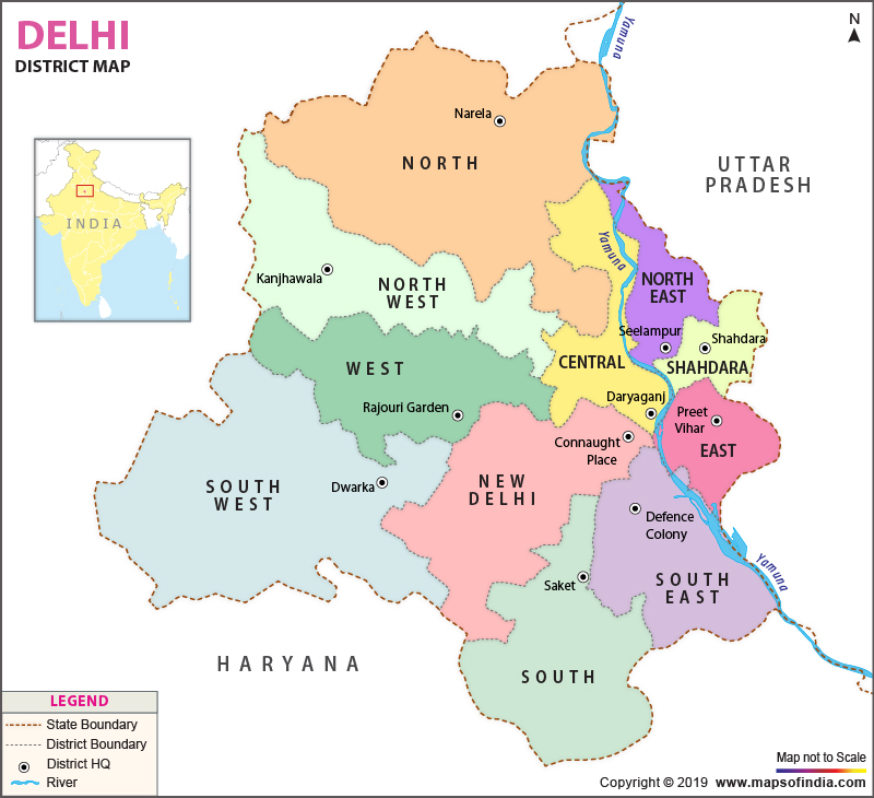 Delhi District Map